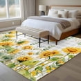 thumbnail image 4 of Summer Floral Large Area Rugs 8x10 ft Watercolor Sunflower Eucalyptus Leaves Gray Plaid Washable Rug Non Slip Indoor Carpet Absorbent Floor Mat for Living Room Bedroom Dining Room, 4 of 9