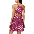 thumbnail image 2 of City Studio Womens Polka Dot Halter Party Dress Red 11, 2 of 2