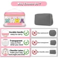 thumbnail image 4 of Bolsa de maquillaje Izuzta Chenille Letter Clear Mama Pouch rosa, 4 of 8