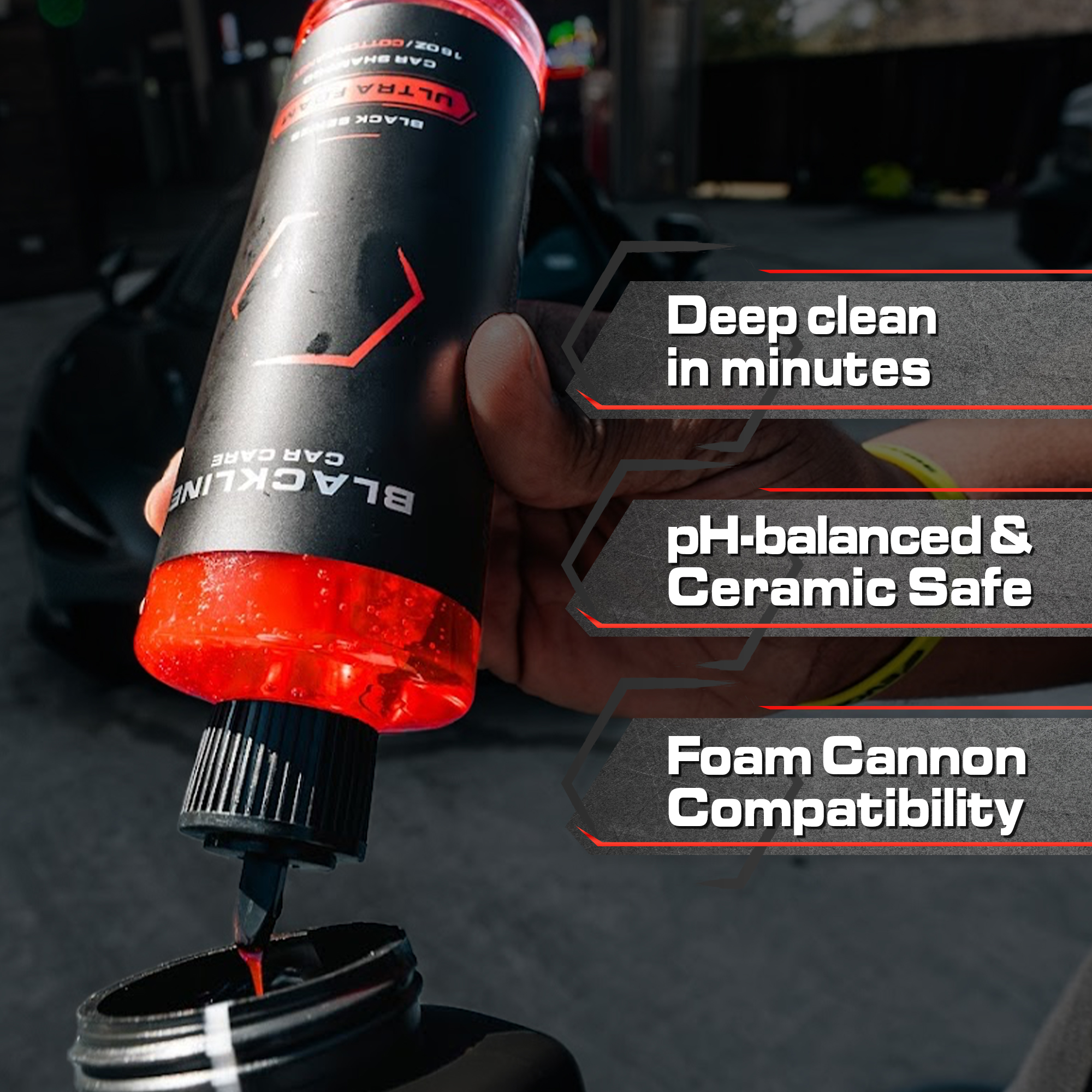 Blackline Automotive Extreme Foaming Car Shampoo - Extreme Ultra Foam Perfect for Ceramic Coatings - Compatible with Foam Cannon for Pressure Washer (64 Fl Oz, Cotton Candy)