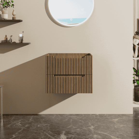 Yardi Yarda 24" Wall-Mount Bathroom Vanity, Floating Cabinet without Sink for Indoor, Brown