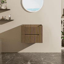 Spaco 24" Wall-Mount Bathroom Vanity, Floating Cabinet without Sink for Indoor as Home, Bathroom, Brown