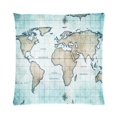thumbnail image 1 of RYLABLUE Retro Aged Old World Map Zippered Throw Pillow Cover Cushion Case 16x16 inches Two Sides Printing, 1 of 1