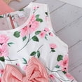 thumbnail image 4 of Girl Dress Toddler Long Sleeve Dresses A-line Floral Casual Party Dress with Cardigan Sets for Little Big Kids Pink 10-11Years, 4 of 7
