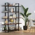 thumbnail image 2 of Tribesigns 6-Tier Large Open Bookshelf, Industrial Etagere Bookcase Storage Display Shelves for Home and Office, Vintage Organizer Shelving Unit with Wood Grain, 2 of 7