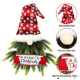 thumbnail image 4 of Qtmnekly Christmas Wreath for Front Door, Lighted Gnome Christmas Door Wreath, Artificial Santa Xmas Hanging Sign for Door plastic Plush red, 4 of 6