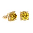 thumbnail image 5 of Qarigey Pendientes de tuerca colgantes de patrón corto, pendientes de fiesta, decoraciones de dama de aniversario, pendientes sencillos, de joyas de Amarillo 2piezas Qarigey CBP305102, 5 of 5