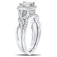 thumbnail image 3 of FB Jewels 14kt White Gold Womens Princess Diamond Twist Bridal Wedding Engagement Ring Band Set 1.00 Cttw, 3 of 4
