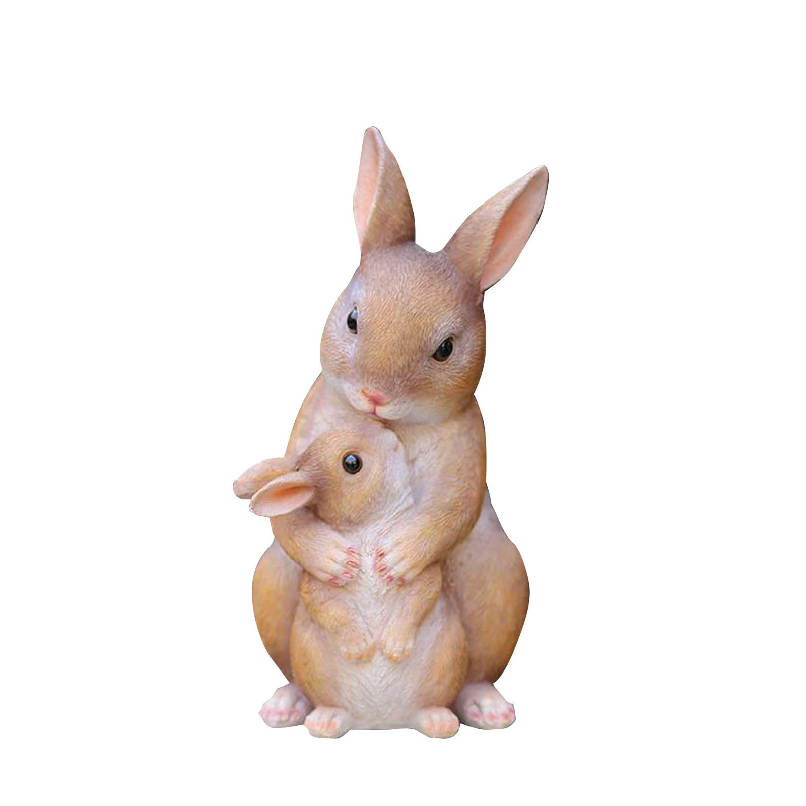 Garden Statue Bunny Figurines Decor Tabletop Scene Layout Ornament Photo Props Landscape Rabbit
