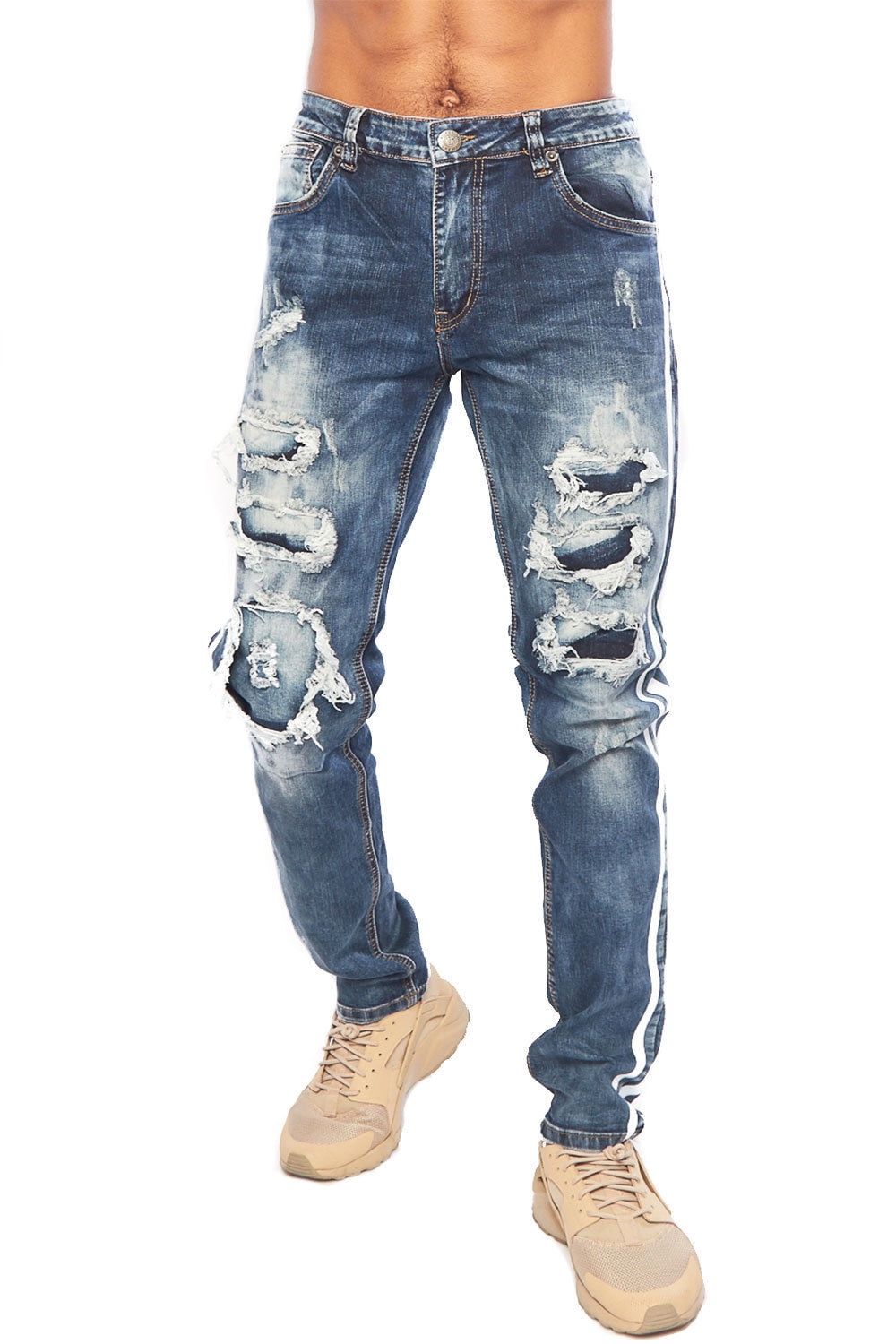 mens jeans with stripe down the side