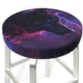 thumbnail image 3 of Zufioo Galactic Wolf Stare Print Round Bar Chair Cushion Cover, Elastic Round Stool Protector, Dustproof and Non-slip Bar Kitchen Restaurant Chair Mat-14 inch, 3 of 7