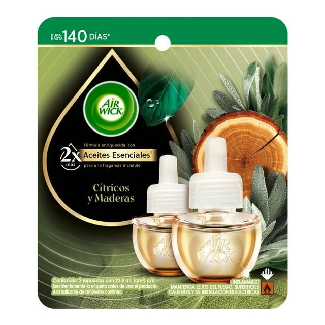 Aromatizante de Ambiente Continuo Air Wick Cítricos y Maderas 2 repuestos de 23.9 mL c/u