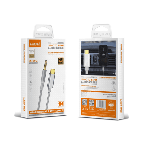 3.5ft USB-C to 3.5mm Male Audio Jack Cable