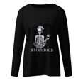 thumbnail image 4 of Blusa de manga larga con cuello redondo y estampado de calavera a la moda para mujer Pompotops gfhjh16972, 4 of 6