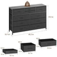 thumbnail image 3 of Commode pour Chambre, Meuble Télé pour Télé de 55”, Centre de Divertissement avec 10 Tiroirs, Unité d'Organisation de Rangement pour Salon, Garde-Robe, Entrée, Couloir (Brun Rustique), 3 of 9