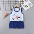 thumbnail image 2 of Clearance! Gallickan Toddler Boys Shorts Set Toddler Kids Baby Boys Girls Fashion Cute Sleeveless Vest Shorts Cartoon Print Casual Suit Sizes 6M-5T, 2 of 4