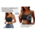 thumbnail image 5 of Fatuov Camisole Tank Tops for Women with Built-in Bra, Soft Stretchy Slim Fit Spaghetti Strap Undershirt, Crew Neck, Sleeveless Ribbed, Yoga, Casual, Going Out Cami Tops, 5 of 5