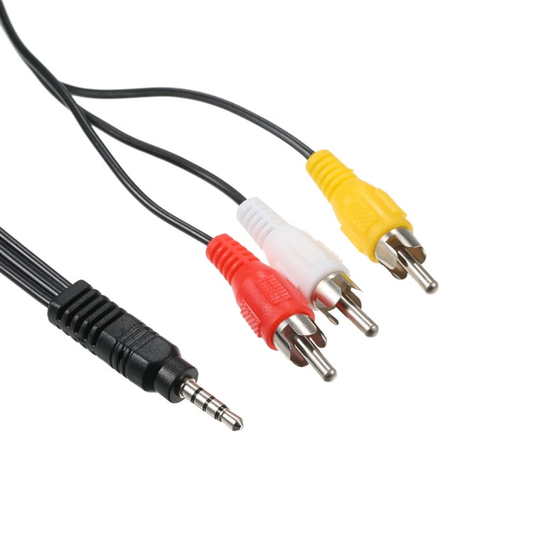 3.5mm to RCA AV Cable, 3.5mm TRRS to 3 RCA Male Plug, Connect Smart Devices  to TV, Speakers & Home Theater - 6.6ft