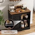 thumbnail image 4 of Chvans 31.5" Farmhouse Coffee Bar Cabinet with Storage, Aquarium Stand Fish Tank Table, Grey Accent Cabinets for Living Room, Entryway, Black, 4 of 8