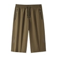 thumbnail image 5 of Casual Summer Shorts for Men Elastic Waist Zipper Pockets Outdoor Running Jogger Capri Pants Fathers Gift, 5 of 8