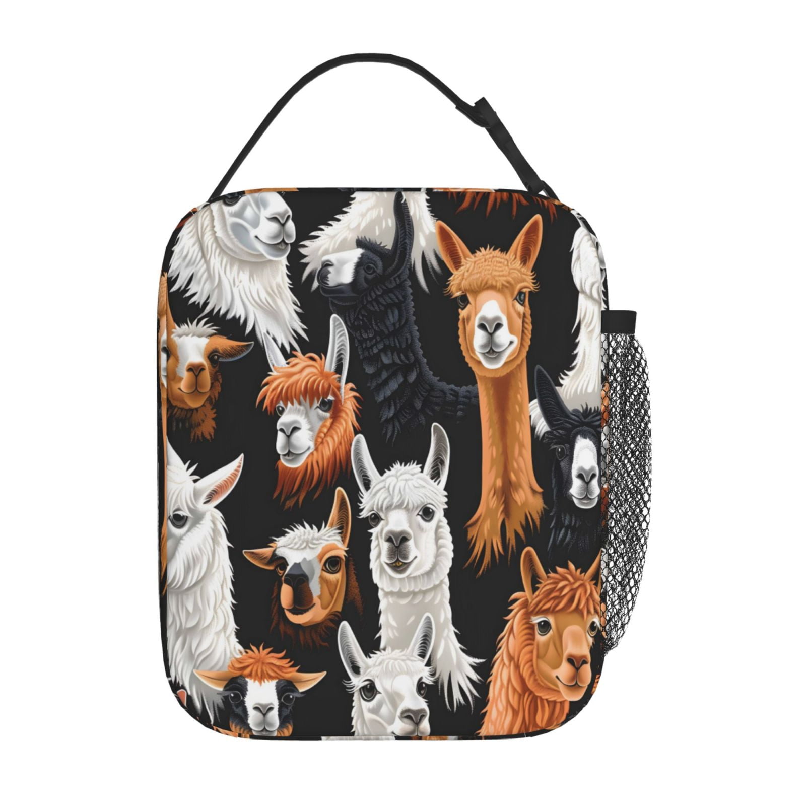 Lunch Bag For Women Men Insulated Portable Lunch Box Bento Box Office Picnic Travel Cooler Bag Funny Llamas Alpacas (1)