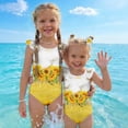 thumbnail image 7 of Abcomgle Baby Girl Swimsuit Ruffled Stretchy One Piece Swimsuits for Little Girls Cute Sunflower Print Bathing Suits for Girls, 7 of 7