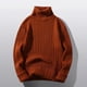 thumbnail image 4 of Gibobby Suéter cuello alto hombre Suéter de cuello alto ajustado para hombre, suéter casual ligero acanalado(Café,XG), 4 of 4