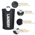 thumbnail image 3 of Bolsa de almacenamiento de ropa de gran capacidad, bolsa de lavandería de tela Oxford de doble capa, cesta para ropa sucia con asa redonda de aluminio, 3 of 6