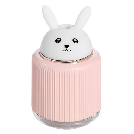 

Portable Cute Humidifier with Night Light USB Humidifier Diffuser Freshener Mist Maker for Home Car Pink Rabbit