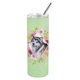 thumbnail image 1 of ""Caroline'S Treasures Alaskan Malamute Flores Verdes Acero Inoxidable De Doble Pared 20 Oz Vasos Delgados Con Aislamiento De Viaje Multicolor"", 1 of 1