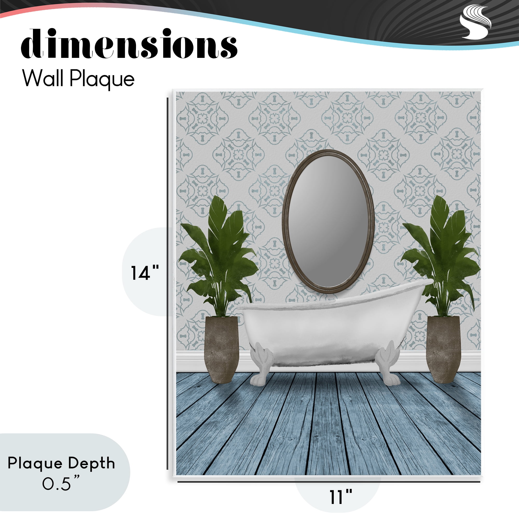 Stupell Industries Restful Wash Bathtub Wall Plaque Art, design by Marcus Prime