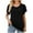 Black, variant on Women's Plus Size Summer Tops Round Neck T Shirts Ruffle Short Sleeve Blouses Eyelet Tunics for Women Navy S