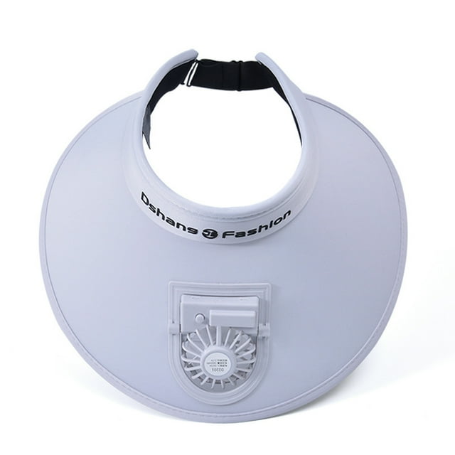 keepw Hat With Fan Cap For Long-lasting Coolness Camping Solar Hat With Built In Fan Golf Fan Hat Light grey