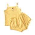 thumbnail image 2 of Antinious Toddler Casual Set Solid Knit Camisole Tops with Elastic Waist Pants Summer Soft Wear, 2 of 5
