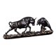 thumbnail image 1 of Estatua decorativa de oso y toro Feng Shui, obra de arte, figura de toro para sala de estar Cobre 40x11x155cm, 1 of 9