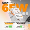 thumbnail image 3 of Adaptador de viaje universal TESSAN 65W GaN con 4 puertos USB, 3 of 6