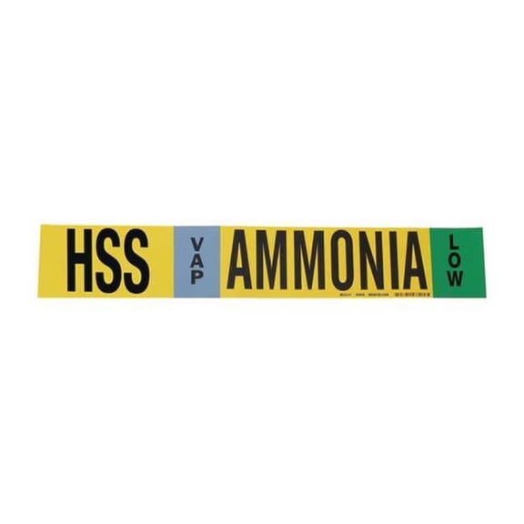 Brady Ammonia Pipe Marker,HSS,3 to 5In 90408