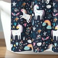 thumbnail image 7 of Lush Decor Unicorn Rainbow and Heart Pattern Kids Print Machine Washable Polyester Shower Curtain, 72x72, Navy/Multi, Single, 7 of 7