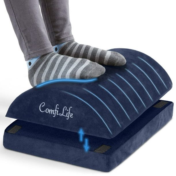 Reposapiés ComfiLife Ergonómico Ajustable con Espuma de Memoria en Color Marino