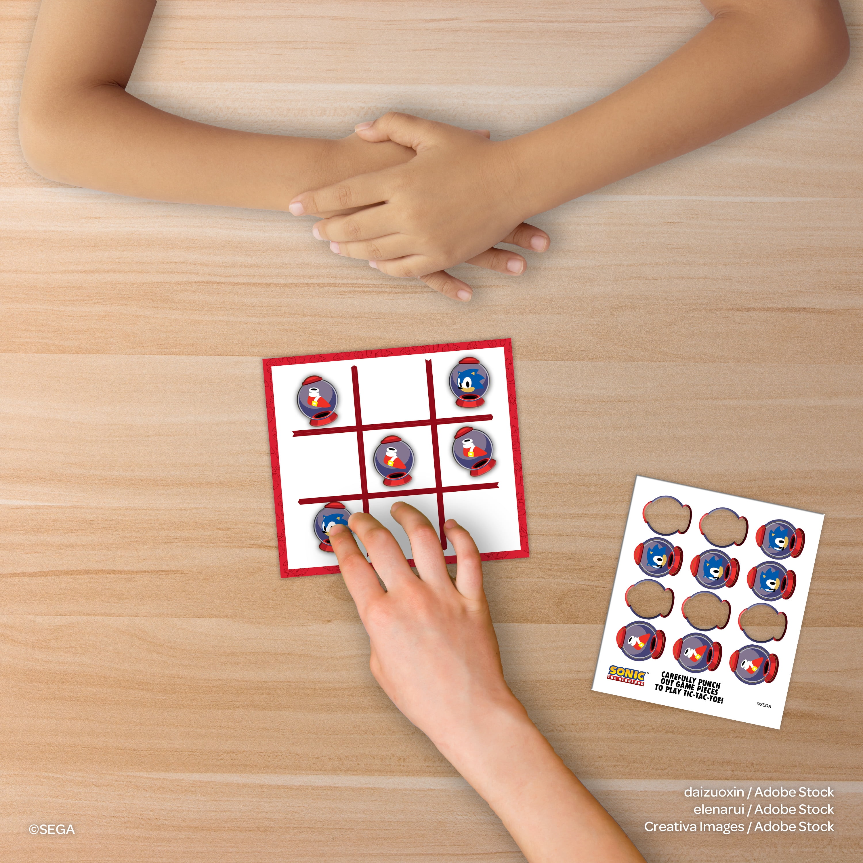 Sonic The Hedgehog Valentine’s Day Cards, 16 Classroom Exchange Greeting Cards Tic-Tac-Toe Game for Kids