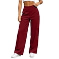 thumbnail image 2 of VBVC Women's High Waisted Wide Leg Pants , Quick-Dry Yoga Pants For Women,Ladies' Stretchy Athleisure Trousers with Pockets,Wine,XS-XL, 2 of 6