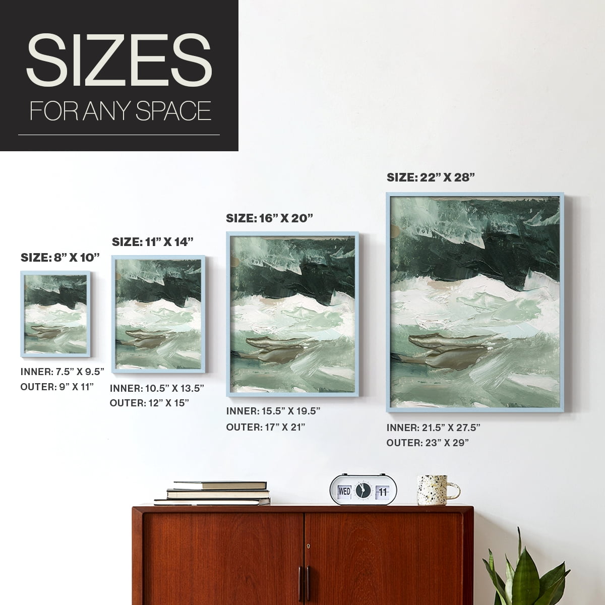 Crashing I Framed Print in Blue Solid Wood Framed Print No Nail Hanging