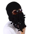 thumbnail image 4 of Gorro de punto con máscara de lana suave, térmico, resistente al viento, divertido, para invierno (negro), 4 of 5