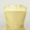 thumbnail image 4 of Miluxas Girls Elegant Birthday Party Sleeveless Tulle Dress Mesh Tulle Sweet Wedding Flower Dress Yellow 1-2Years, 4 of 5