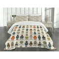 thumbnail image 3 of Ambesonne Robot Quilted Bedspread Set 3 Pcs, Super Robot, Queen Size, Multicolor, 3 of 5