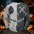 thumbnail image 7 of Fabrcox S-5XL Halloween Shirts for Men Spooky Pumpkin Face Patchwork Men Crewneck Sweatshirt Funny Fall Waffle Knit Big and Tall Pullover XL, 7 of 7