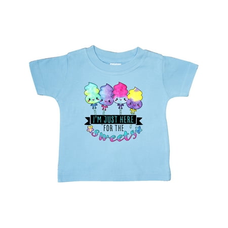 

Inktastic I m Just Here for the Sweets with Spun Sugar Candy Gift Baby Boy or Baby Girl T-Shirt