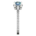 thumbnail image 3 of Solitaire with Accents Engagement Ring for Women - 1.465ct Blue Moissanite in 18K White Gold Promise Ring, 3 of 6