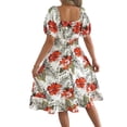 thumbnail image 5 of NTACZA Summer Dresses for Women Hawaiian Casual Sundress Tropical Palm Tree Midi A-Line Elastic Waist Short Sleeve Scoop Neck Beach Size XL, 5 of 5