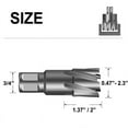 thumbnail image 2 of 1PCS  Annular Cutter,0.66" Cutting Diameter x 3/4 Inch Weldon Shank 1.37" Cutting Depth for Drill Press,Steel plate, 2 of 7